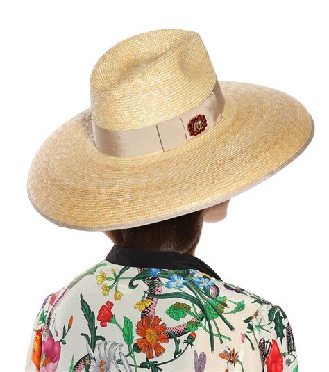 gucci wide brimmed hat|gucci straw hat women.